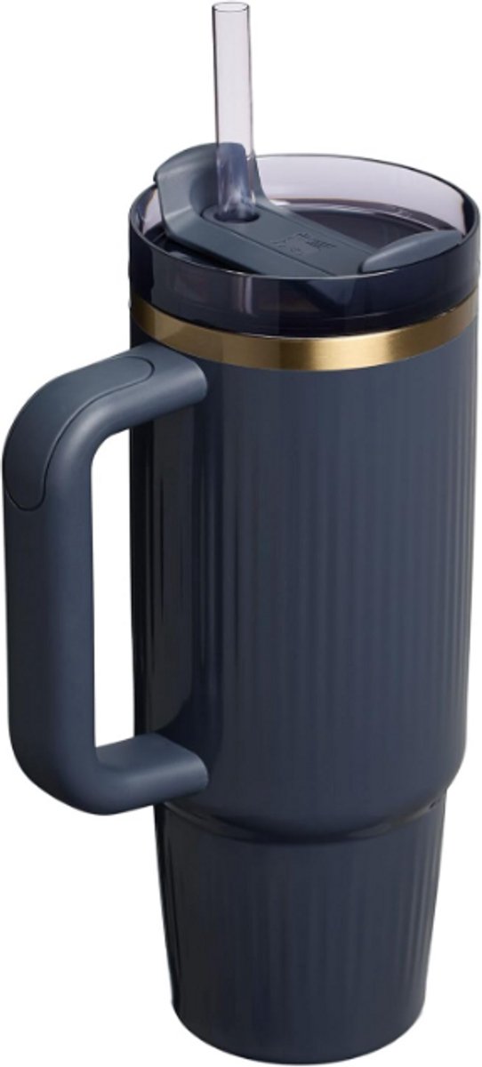 Stanley Quencher H2.0 Flowstate Tumbler 0.89L (Fluted Twilight Gloss) – Lekvrije Thermosbeker met Rietje & Handvat – Geïsoleerd RVS – BPA-vrij - Drinkfles Waterfles – foto 2