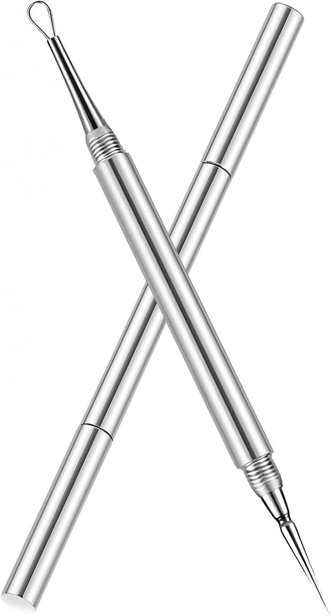 Stainless Steel Lancet Needle voor het Verwijderen van Acne, Comedonen en Mee-eters met Pincet en Druktool