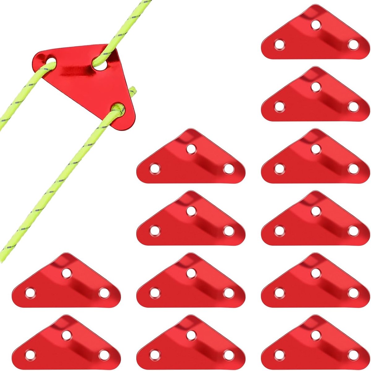 12 Stuks Aluminium Touwspanner voor Kamperen, Tent Accessoires, Verstelbare Koordspanner voor Buitenactiviteiten en Picknicks
