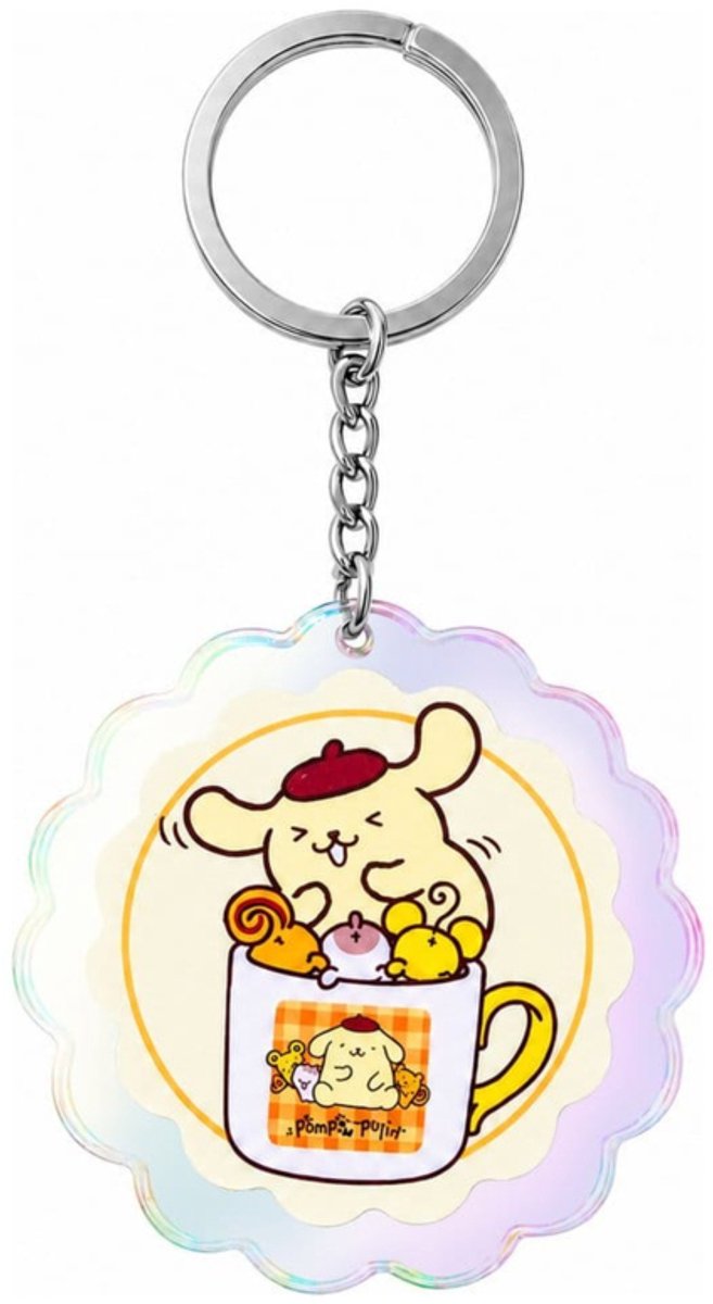 Sakami Merchandise Sanrio Acrylic Keychain Pompompurin 30th Anniversary Squishy Cute Purin 01 Keyrings