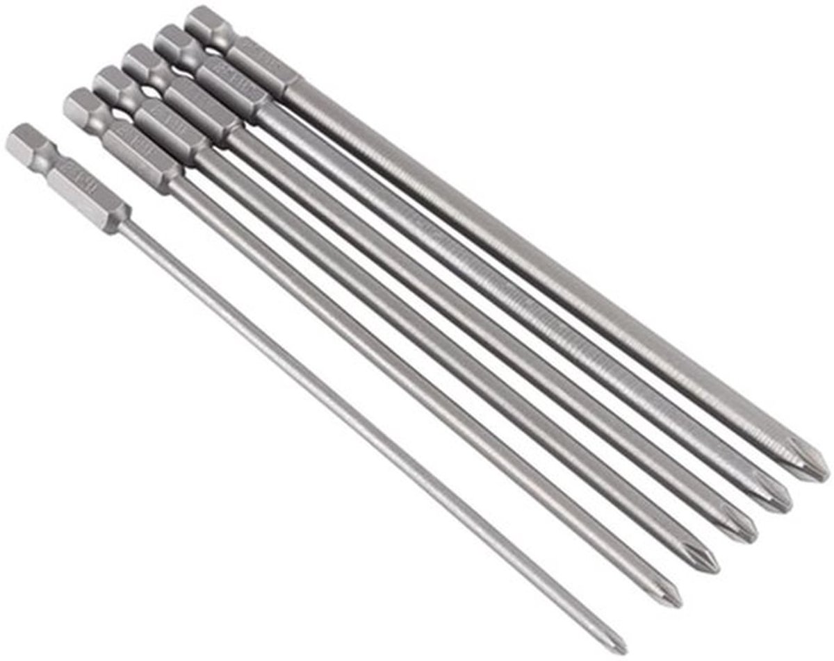 Kruiskopschroevendraaier Lange Schroevendraaier Lange Schroevendraaierbits Bit Lang PH1 Lang Bits 150 Mm Lange Magnetische Kruiskopbitset PH1 PH2 Driverbits met 1/4 Inch - Stuks