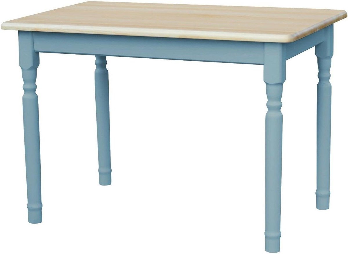 Eettafel Keukentafel - Tafel Hout - Eten in Huis - Massief Grenenhout - 70 x 130 cm - Blauw