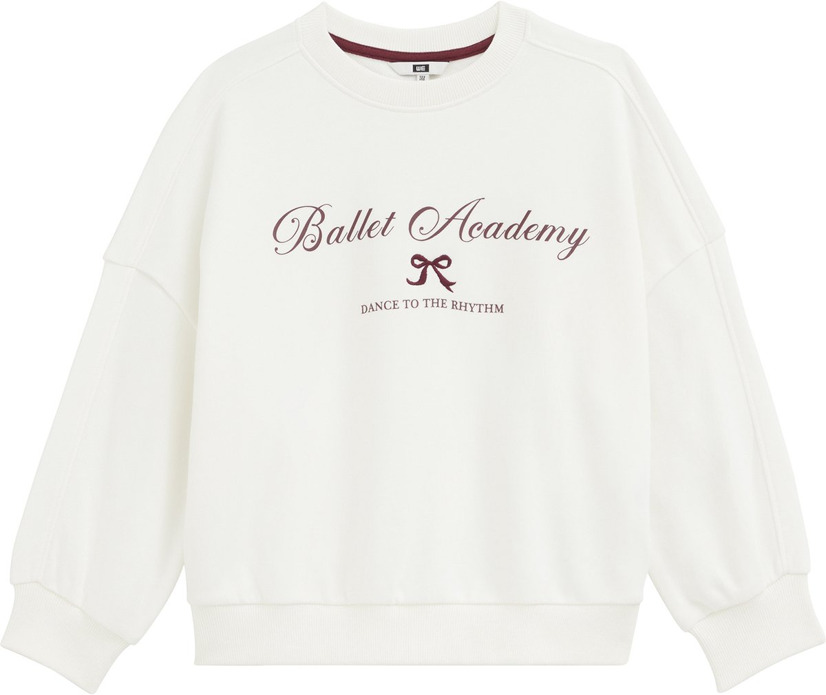 WE Fashion Meisjes oversized sweater met print en embroidery
