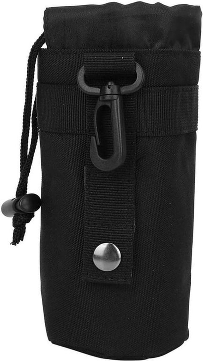 Camping Waterfles - Nylon - Lichtgewicht - Zwart - Wandelen Reizen - Duurzaam - Geschikt voor Outdoor Activiteiten - 16 * 8 * 1 cm.