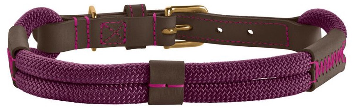 Hunter Halsband Malia Blackberry&Donkerbruin - Hondenhalsband - 55 cm