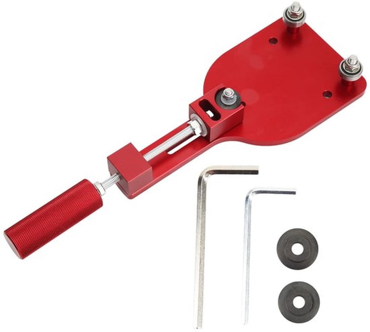 Oliefiltersnijder, zinklegering, hoge efficiëntie 77750, eenvoudig te bedienen voor filtersnijbereik van 2‑3/8 inch tot 5 inch (rood)