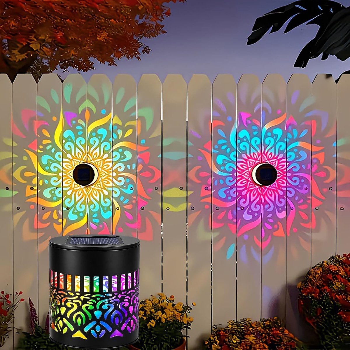 Metaal Zonne-Mandala Buitenlampen - 8,5x8,5 cm - Waterdicht - Voor Schutting - Tuin - Terras en Decoratie