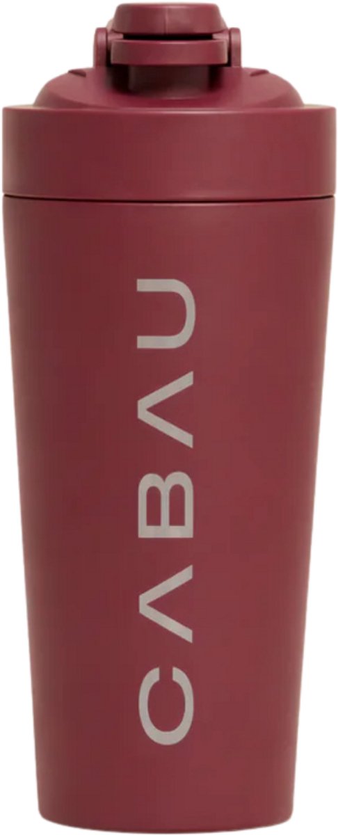Cabau – Bloom Shaker Thermo – Cherry – RVS Shakebeker 600 ml – Dubbelwandig, Houdt Shakes Warm & Koud – Lekvrij, BPA-vrij & Klontvrij Mixen – Eiwitshaker – Jouw Post-Workout Ritueel