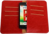 Rood Pull-up Medium Pu portemonnee wallet voor LG