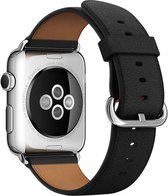 Bandje voor Apple Watch - Klassiek leer - 42mm - Zwart