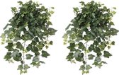 2x Groene Hedera Helix/klimop kunstplant 65 cm voor buiten -  UV kunstplanten/nepplanten - Weerbestendig