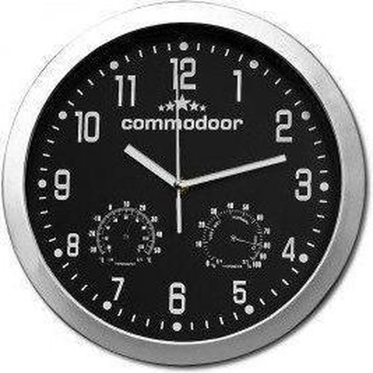 Commodoor - Klok - Rond - metaal - Ø30 cm - Zwart/Wit | bol.com