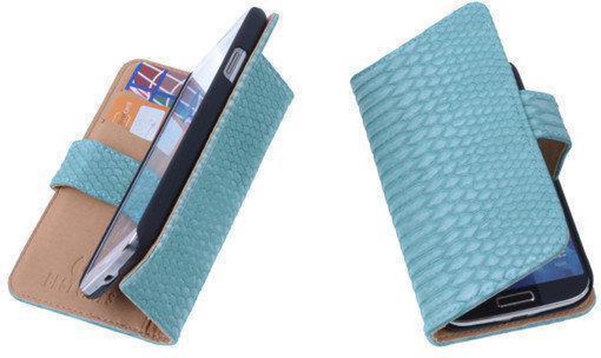 Bestcases Slang Turqoise Bookcase Cover Hoesje Huawei Ascend Y530
