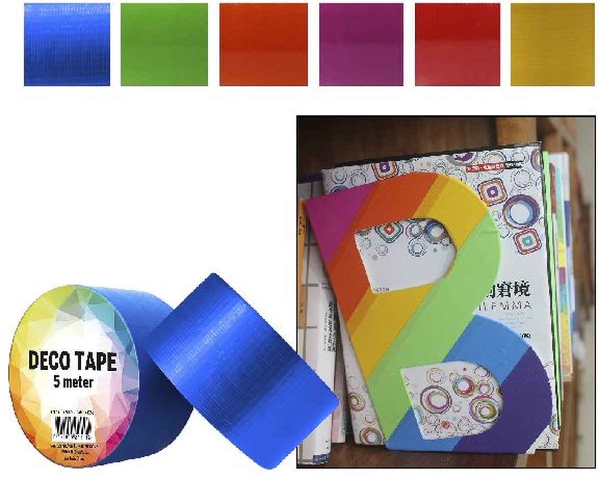 Deco tape - 5 meter - Assorti 6 kleuren