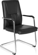 hjh office Tila PU - Chaise de bureau - Chaise de conférence - Chaise visiteur - Noir