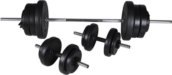 Halterset 60kg - Dumbbell Set - Gewichtheffen set - Dumbells - Barbell  Stang - Halterstang | bol.com
