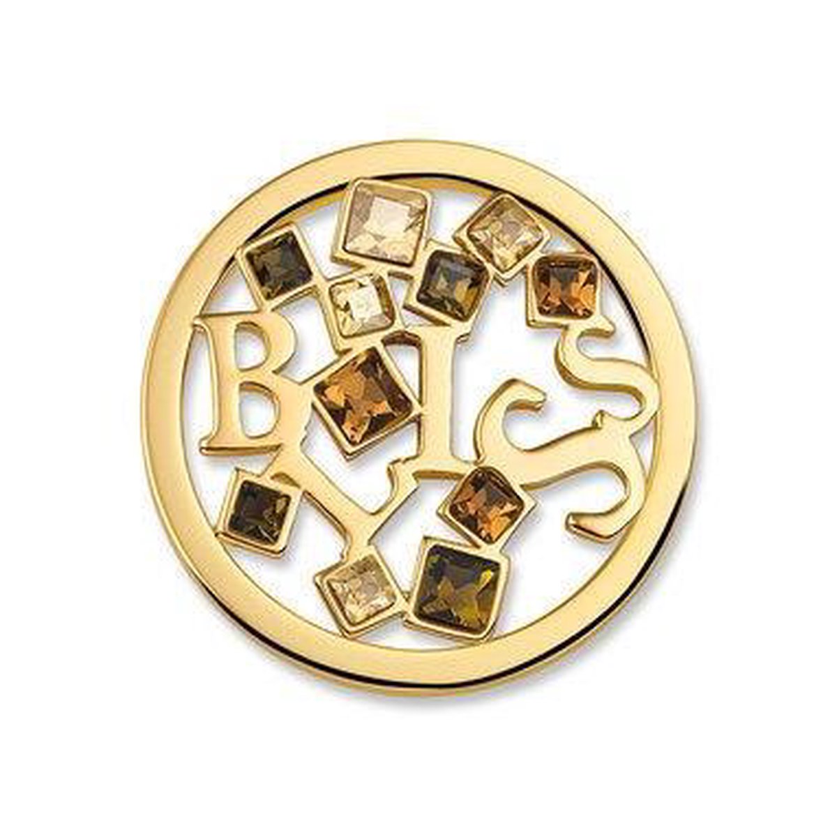 Mi Moneda Munt Swarovski Bliss Gold Brown SW-BLIS-42-L