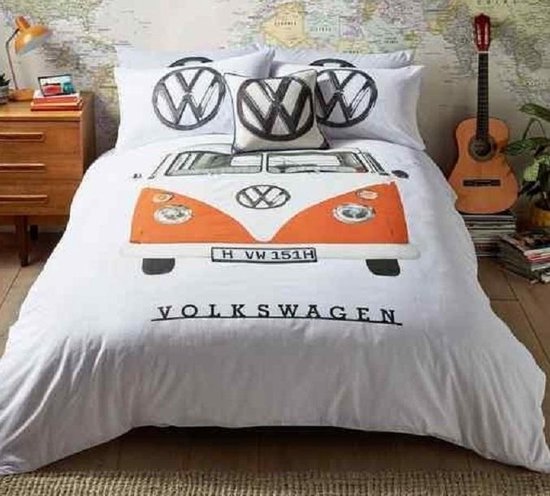 stijl Presentator Eentonig Volkswagen Camper dekbedovertrek VW Orange T1 Campervan - 1 persoons met 1  kussensloop | bol.com