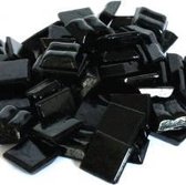 Glas mozaïek steentjes 10 x 10 mm kleur Zwart ± 300 gram