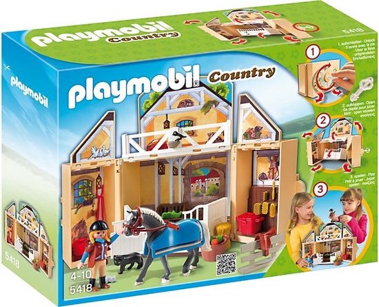 Conceit afbreken bundel PLAYMOBIL Speelbox Paardenstal - 5418 | bol.com