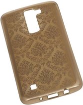 TPU Paleis 3D Back Cover for LG K10 Goud
