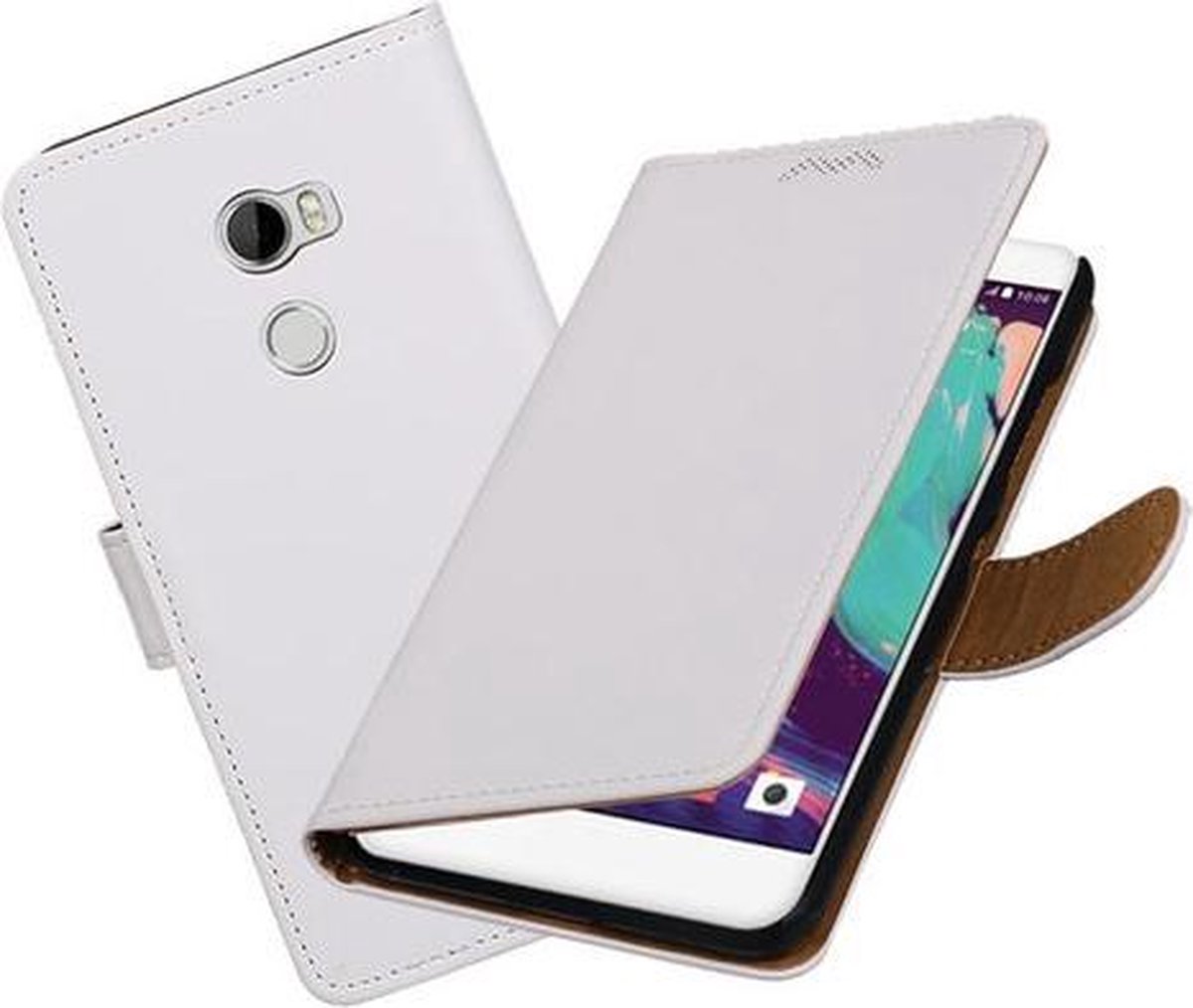 BestCases.nl HTC One X10 Effen booktype hoesje Wit