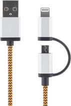 STREETZ IPLH-241 Lightning MFI / Micro-USB Kabel - Geschikt voor Apple - 1 meter - Oranje