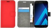 Rood effen wallet book style case hoesje voor Samsung Galaxy C5 Pro