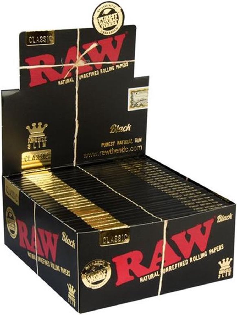 Raw Black King Size Slim Box50 Rolling Papers 6809