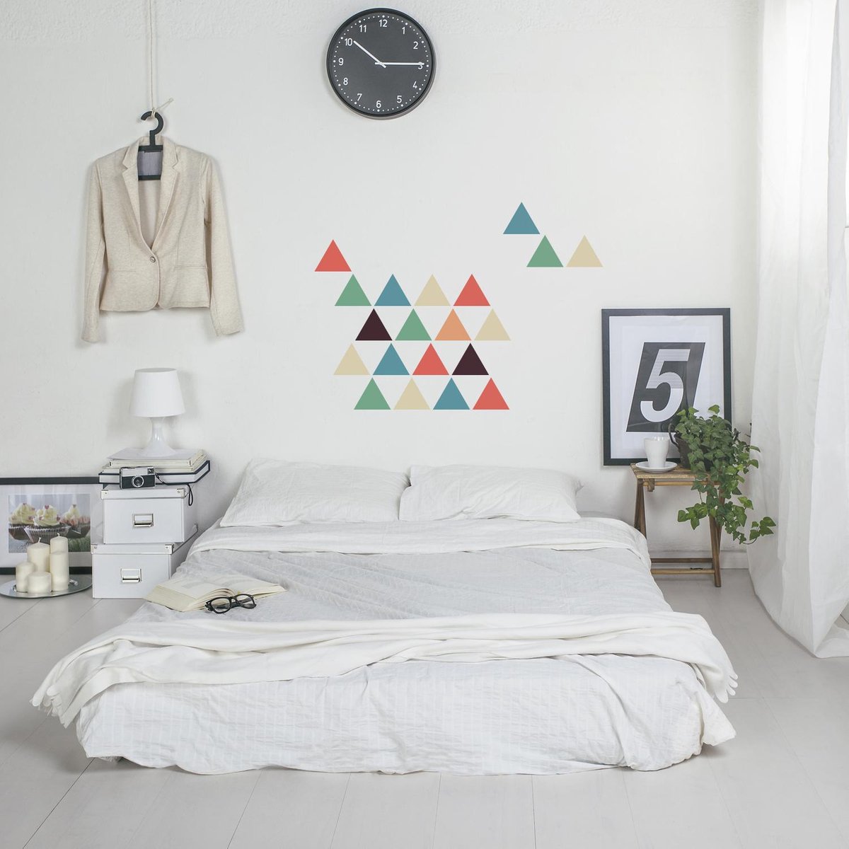 Walplus - Muursticker - Driehoeken - Multicolor