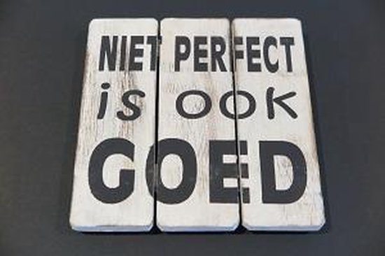 Tekstbord - Niet perfect is ook goed WHITE | bol.com