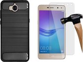 MP Case screenprotector PLUS Gratis Hybride back cover voor Huawei Y6 2017
