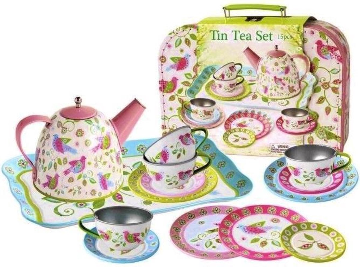Service à thé pour enfants - Métal - Vaisselle jouet dans valise