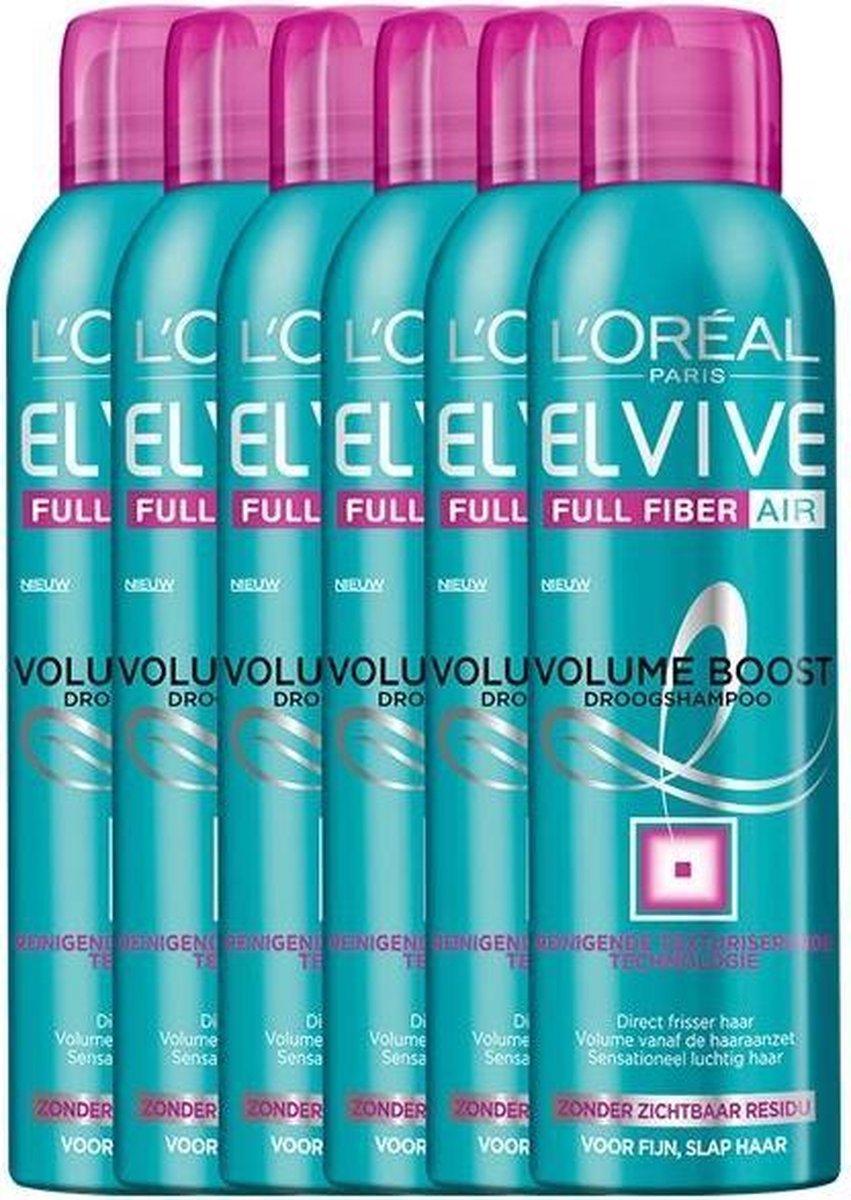 L'Oréal Paris Elvive Full Fiber Air Droogshampoo - 6 x 150 ml - Fijn  Futloos Haar -... | bol.com
