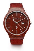 Burnwoods Sphinx Red - Houten Horloge - Hout - Unisex - Bruin