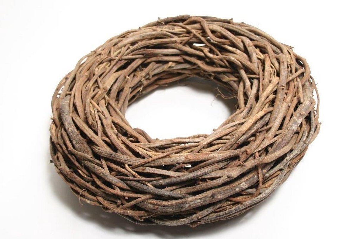 DBT Krans Landelijk Rattan Hout-Natuurlijke materialen Bruin D 48 cm
