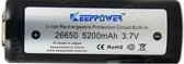 1 Stuk - 5200mAh 26650 KeepPower Oplaadbare batterij