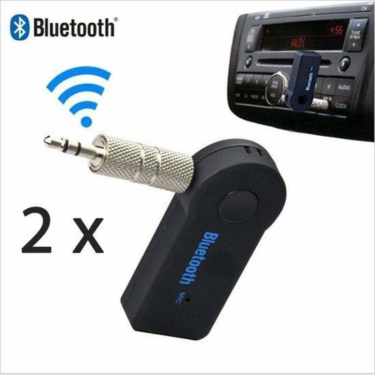 2 Stuks Bluetooth muziekontvanger | Draadloze bluetooth verbinding via deze bluetooth receiver! - Merkloos