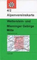 DAV Alpenvereinskarte 04/2 Wetterstein Mieminger Gebirge Mitte 1 : 25 000 Wegmarkierungen