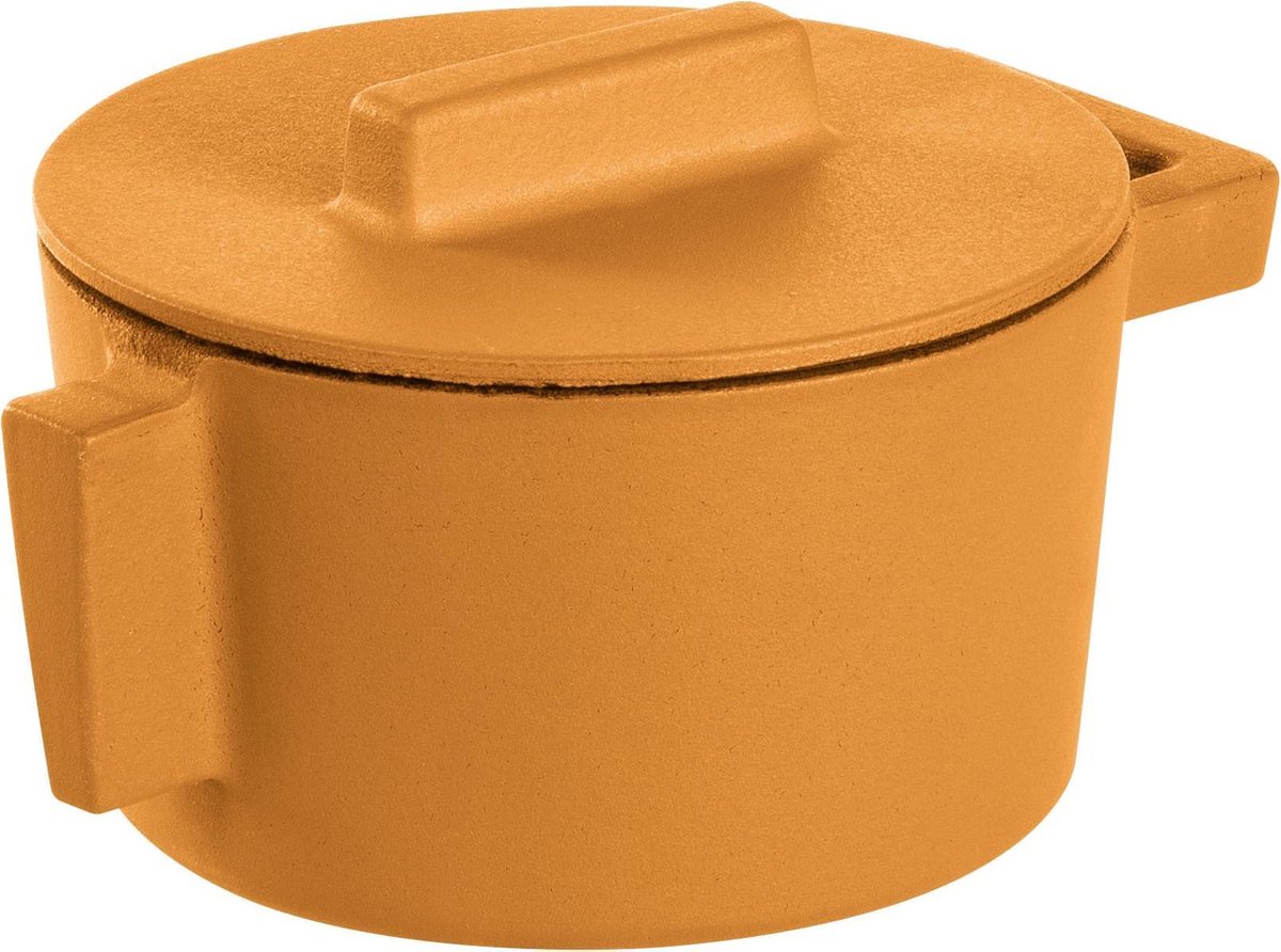 Sambonet - Gietijzer Braadpan Geel - 10 cm incl deksel