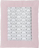 Meyco Swan boxkleed - 77x97 cm - lichtroze