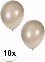 10x stuks metallic zilveren ballonnen 36 cm - Verjaardag party feestartikelen en versiering