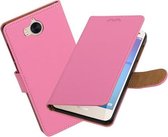 BestCases.nl Huawei Y5 2017 / Y6 2017 Effen booktype hoesje Roze