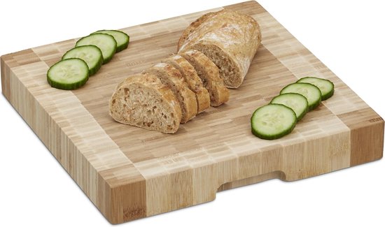 Bamboe broodplank met leder riem 23,5 cm x 16,5 cm - Bamboe België Bamboe broodplank met leder riem 23,5 cm x 16,5 cm - Bamboe België