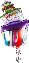 Folie helium ballon Taart Happy Birthday 53cm (Zelf vullen)