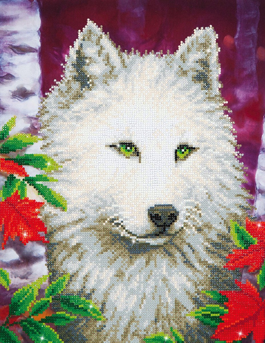DIAMOND DOTZ White Wolf - Diamond Painting - 13.808 Dotz - 46x36 cm