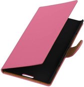 Bookstyle Wallet Case Hoesjes voor Nokia Lumia 1520 Roze