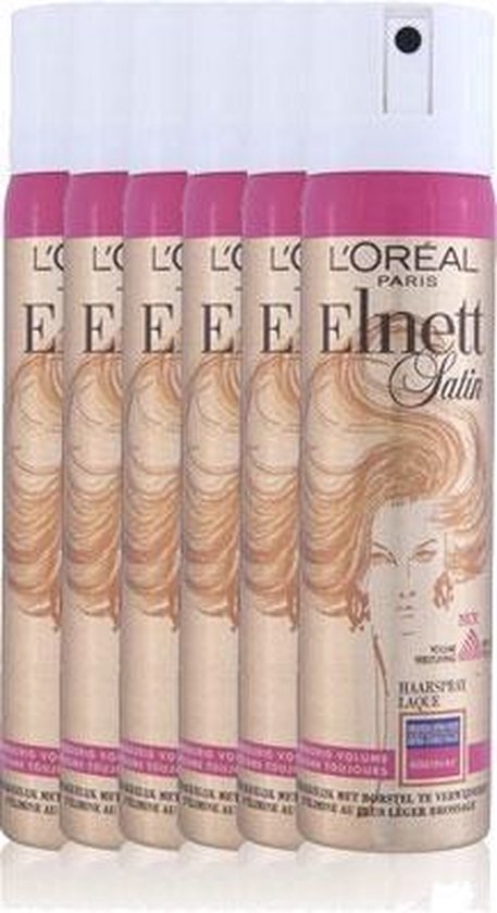 L’Oréal Paris Elnett Satin Haarspray Volume Extra Sterk Voordeelverpakking - 6 x 75ml