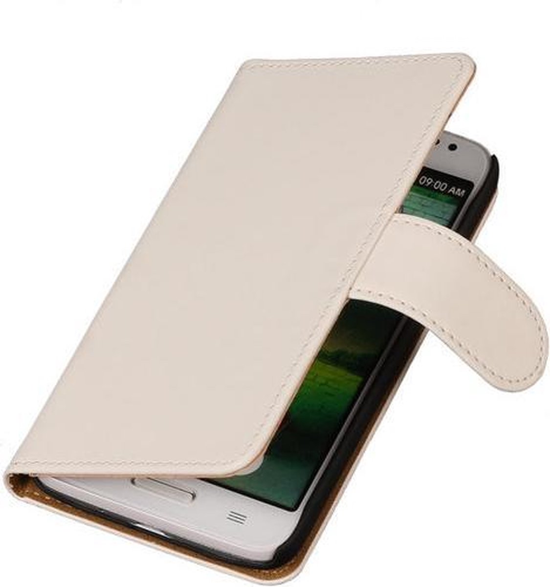 Alternate Bookcase Flip Wallet Cover Hoesje Apple iPhone 4/4S Wit