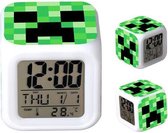 Minecraft alarm wekker met 7 kleuren LED creeper